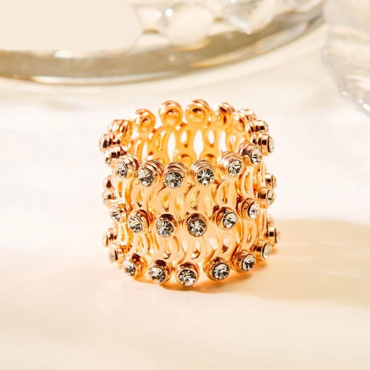 2-in-1 Adjustable Bracelet Ring Combo for Women & Girls