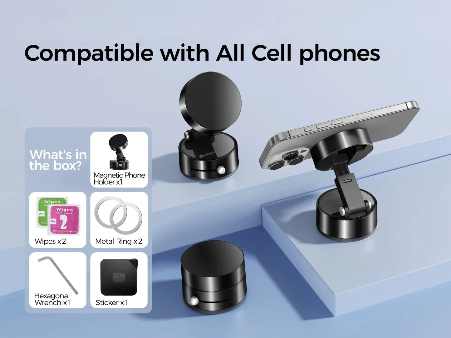 Vacuum Magnetic Suction Mobile Holder