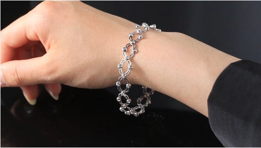2-in-1 Adjustable Bracelet Ring Combo for Women & Girls