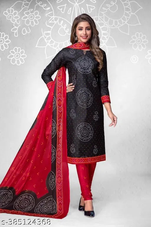 Women's Trendy Crepe Printed Kurta Salwar Dupatta Dress Material (Unstitched)
